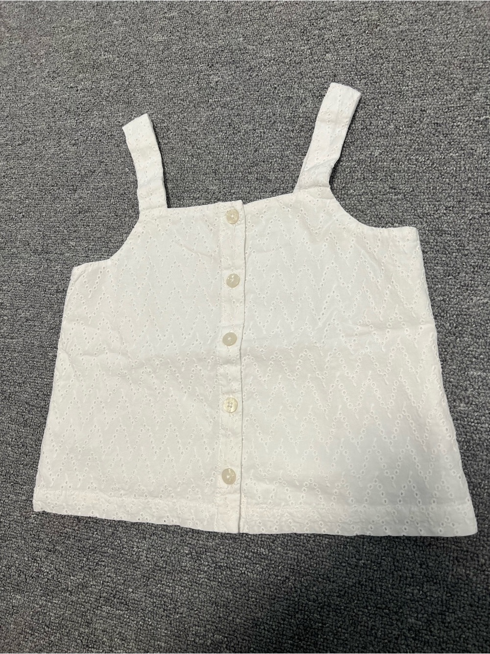 Target Girl’s White Eyelet Button-Front Tank Top
